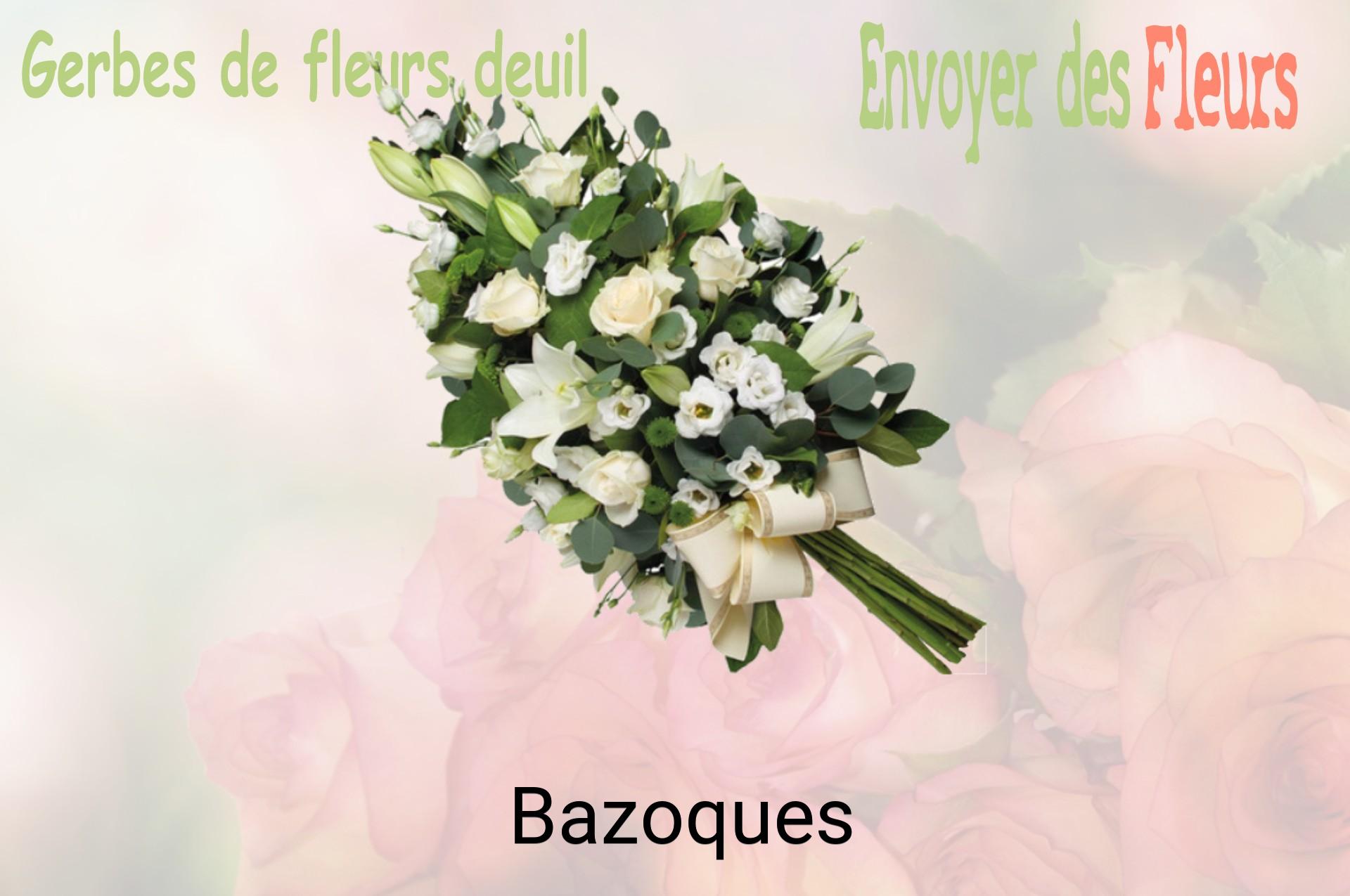Gerbe de fleurs de deuil livrée à Bazoques